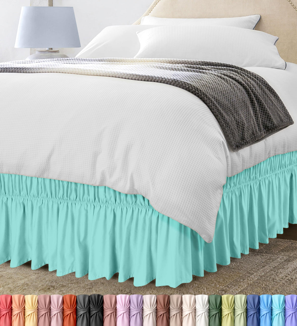 Wrap Around Bed Skirt, 16 Inch Drop