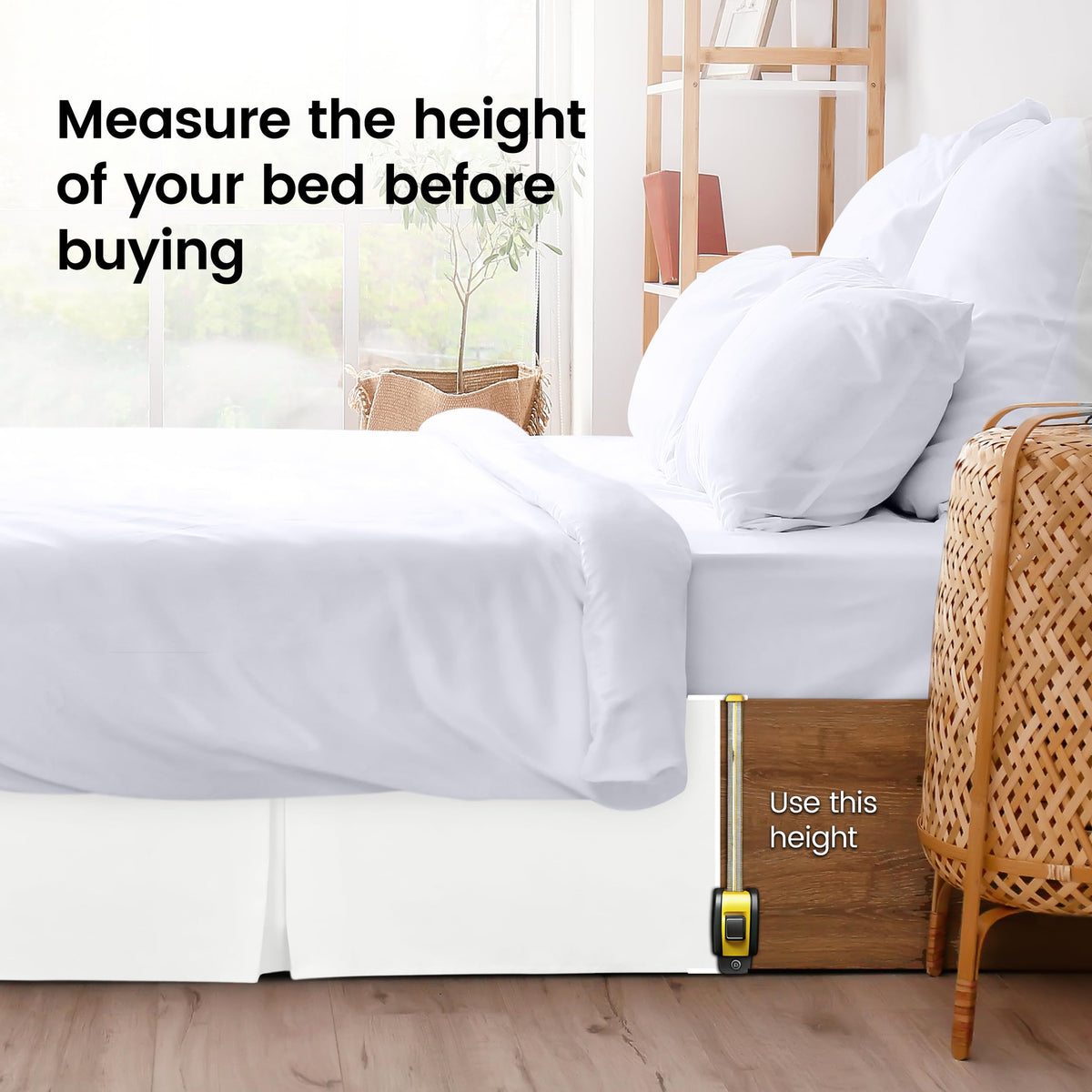 Pleated Bed Skirt, 16 Inch Drop