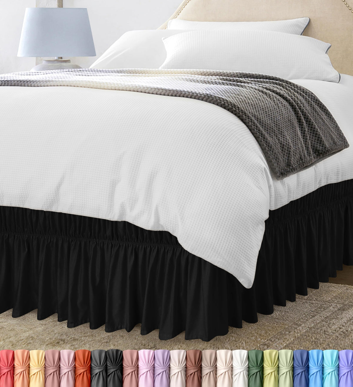 Wrap Around Bed Skirt, 16 Inch Drop