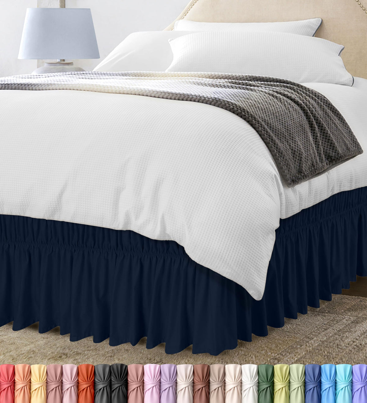 Wrap Around Bed Skirt, 16 Inch Drop