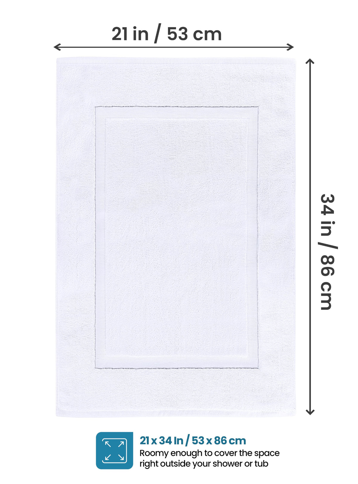 Cotton Bath Mat, 2 Pack – 21 × 34 in