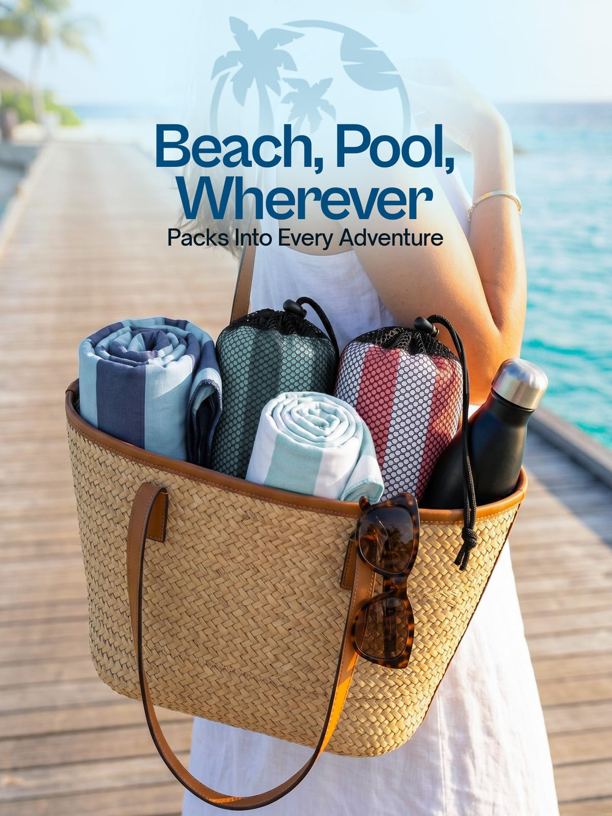 Microfiber Printed Beach Towel, 2 Pack, 32 x 71 in