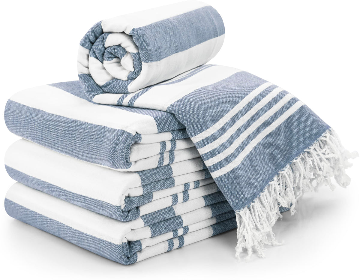 Cabana Cotton Beach Towels 6 pack, 30 x 60 in, Variety