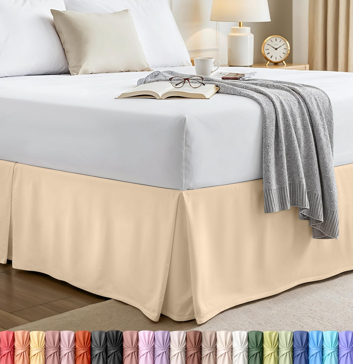 Pleated Bed Skirt, 16 Inch Drop