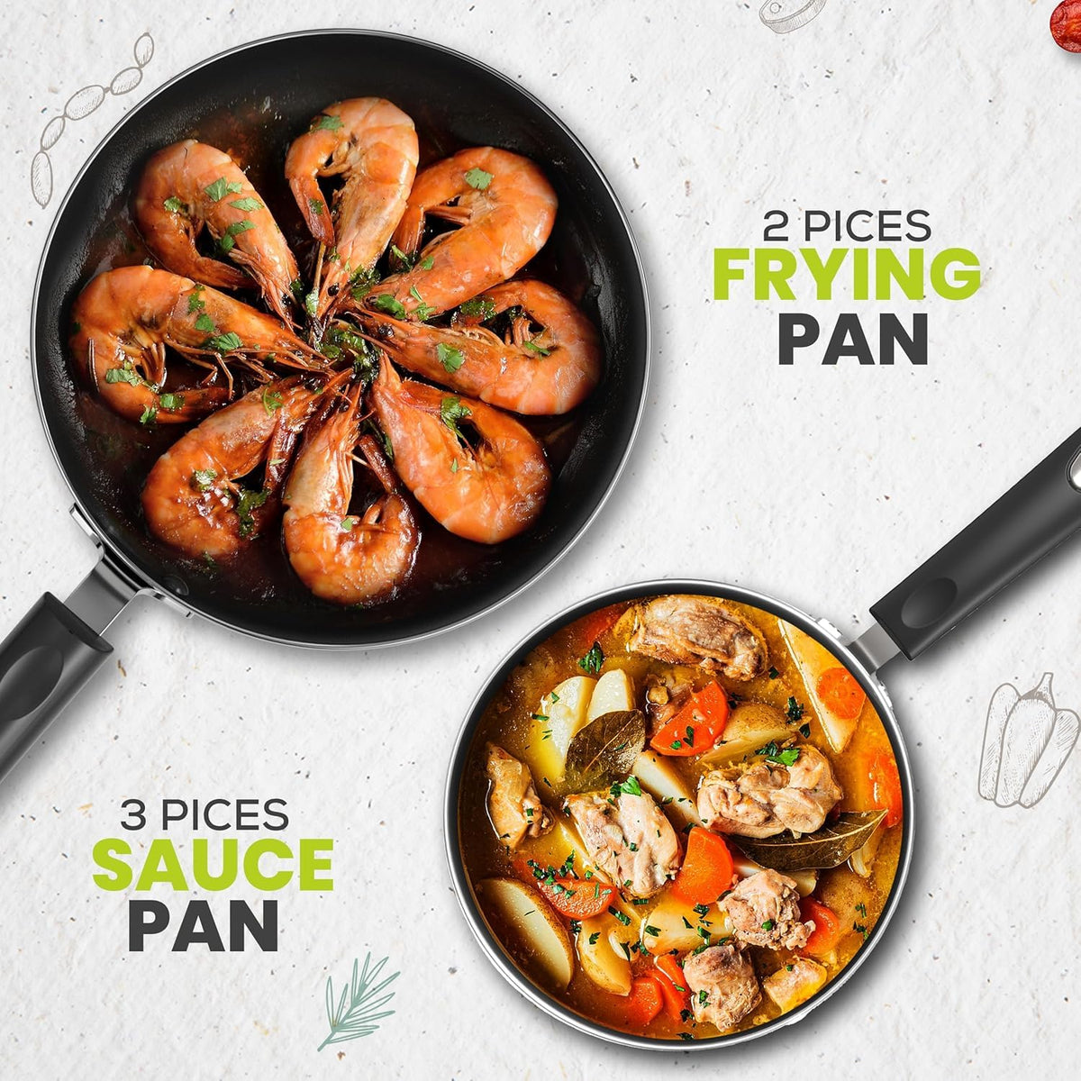 Kichly Non Stick Pots and Pans