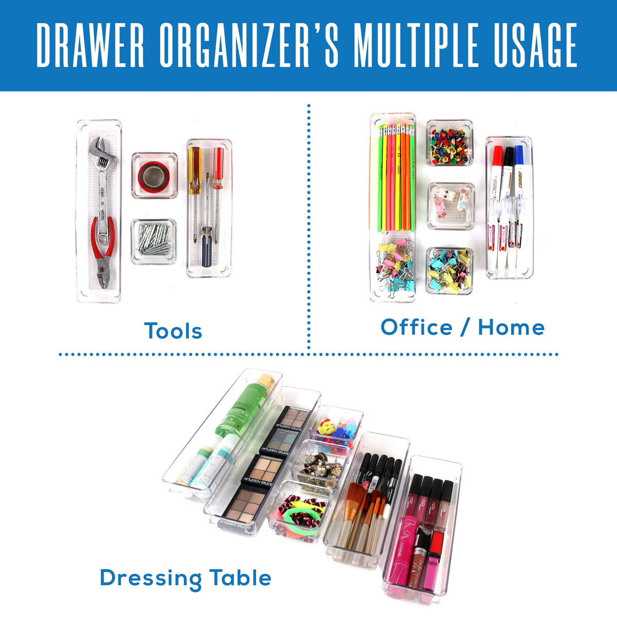 18-Piece Drawer Organizer Tray
