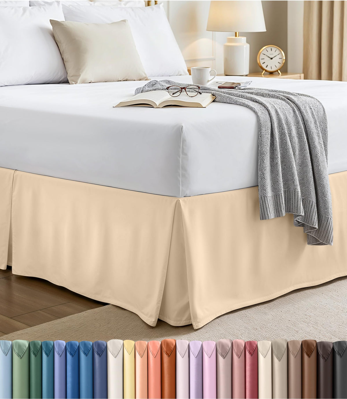Pleated Bed Skirt, 16 Inch Drop
