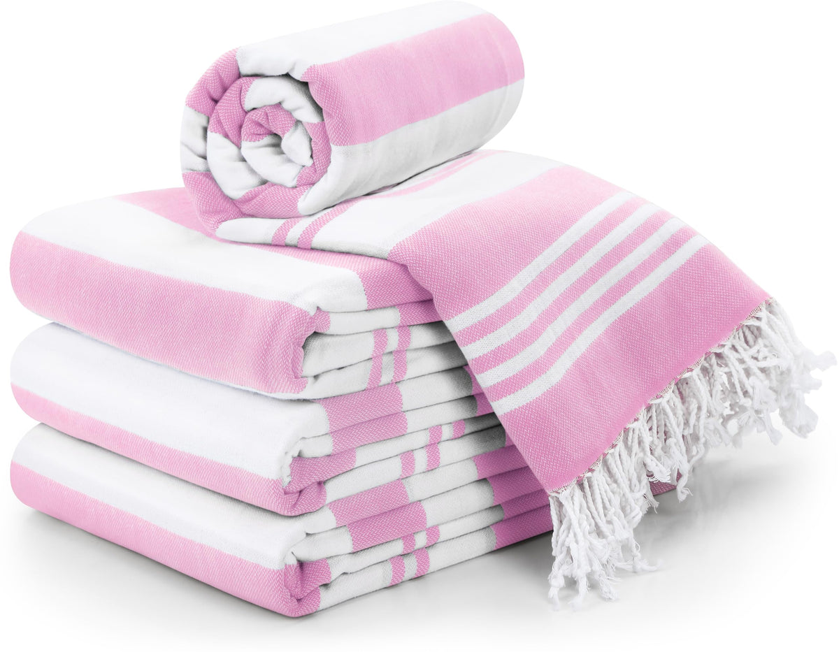Cabana Cotton Beach Towels 6 pack, 30 x 60 in, Variety
