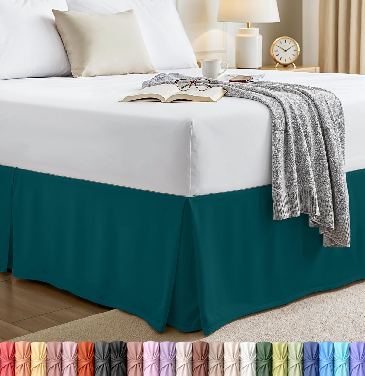 Pleated Bed Skirt, 16 Inch Drop