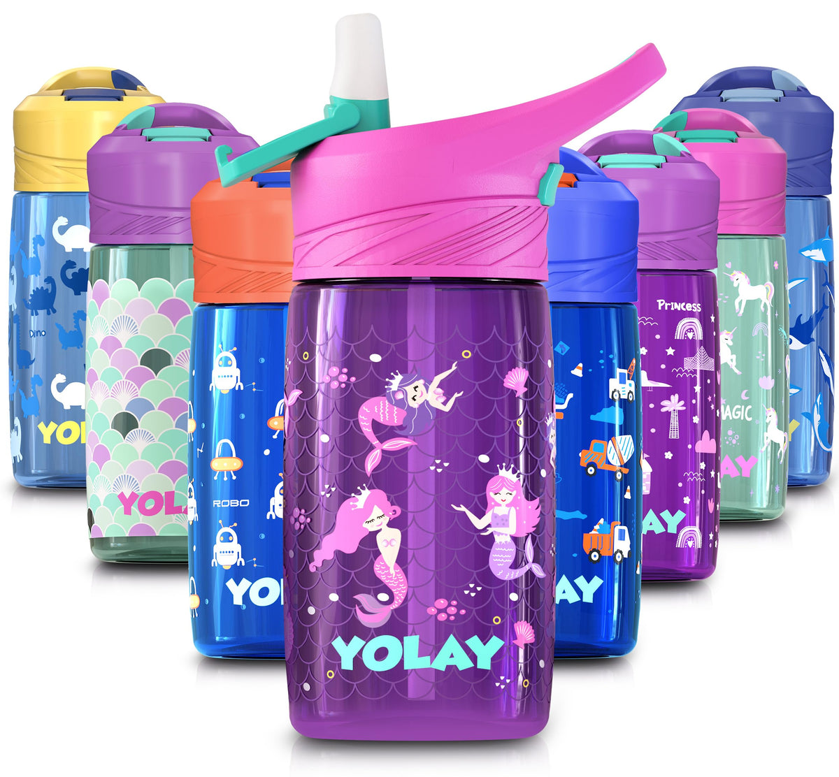 Yolay Kids Water Bottle 15 Oz Mermaid