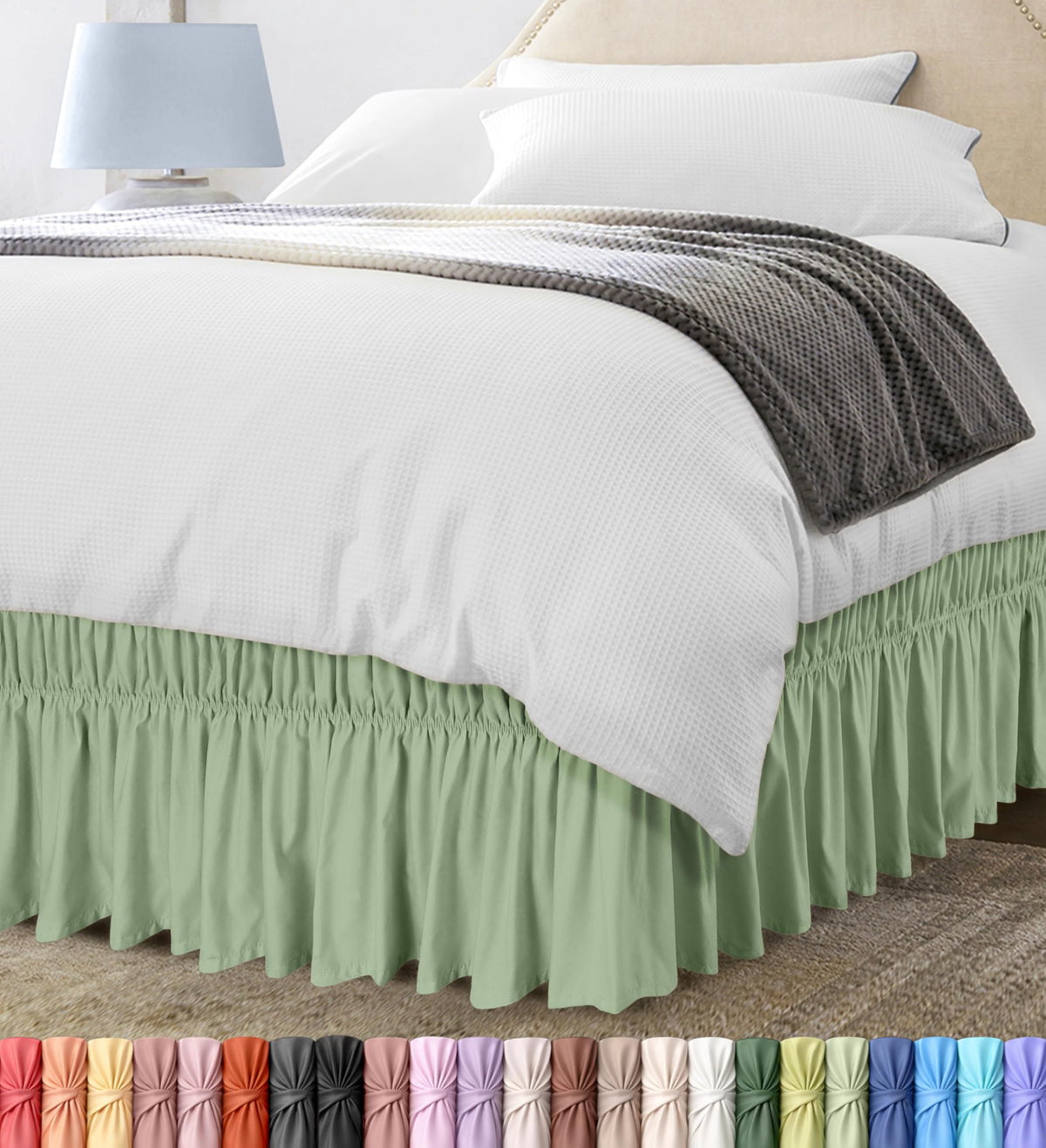 Wrap Around Bed Skirt, 16 Inch Drop