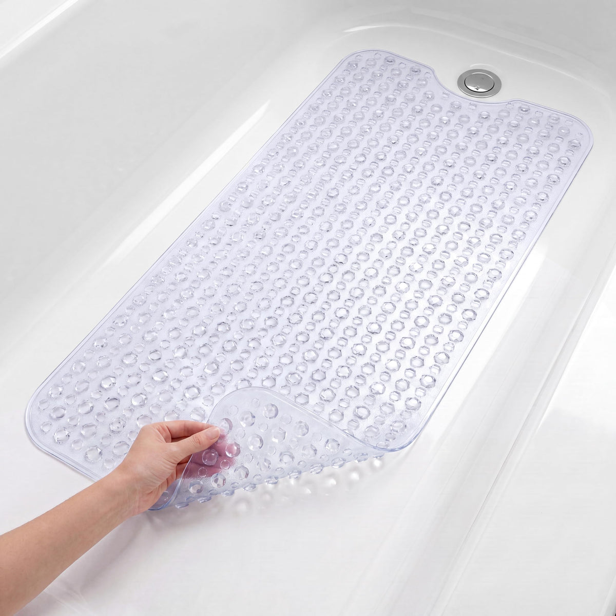 Bath Tub Shower Mat, 40x16 Inch, Clear