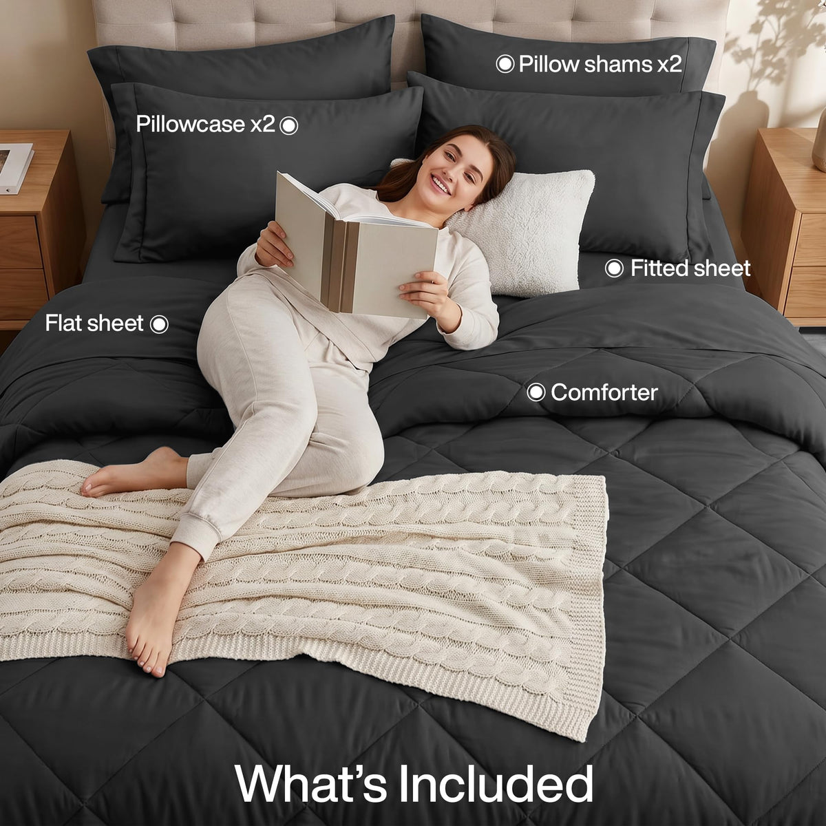 Diamond Quilted Comforter Set