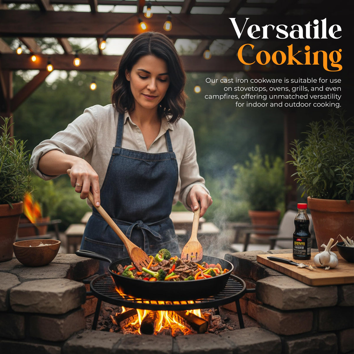Pre-Seasoned Cast Iron Skillet Set, 3-Piece – 6, 8 & 10 in.