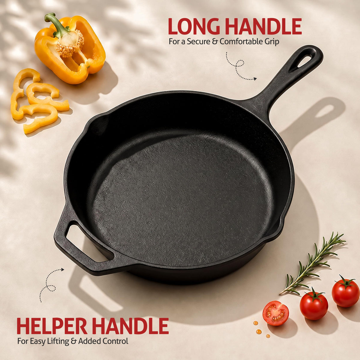 Pre-Seasoned Cast Iron Skillet, PFAS-Free