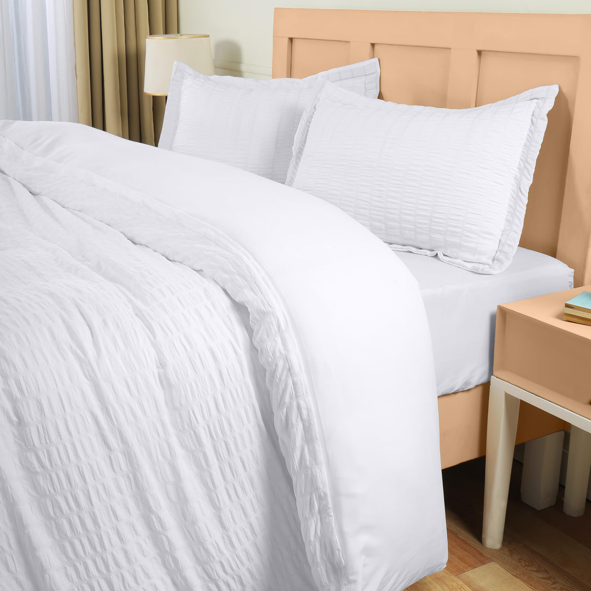 Microfiber Seersucker Duvet Cover Set