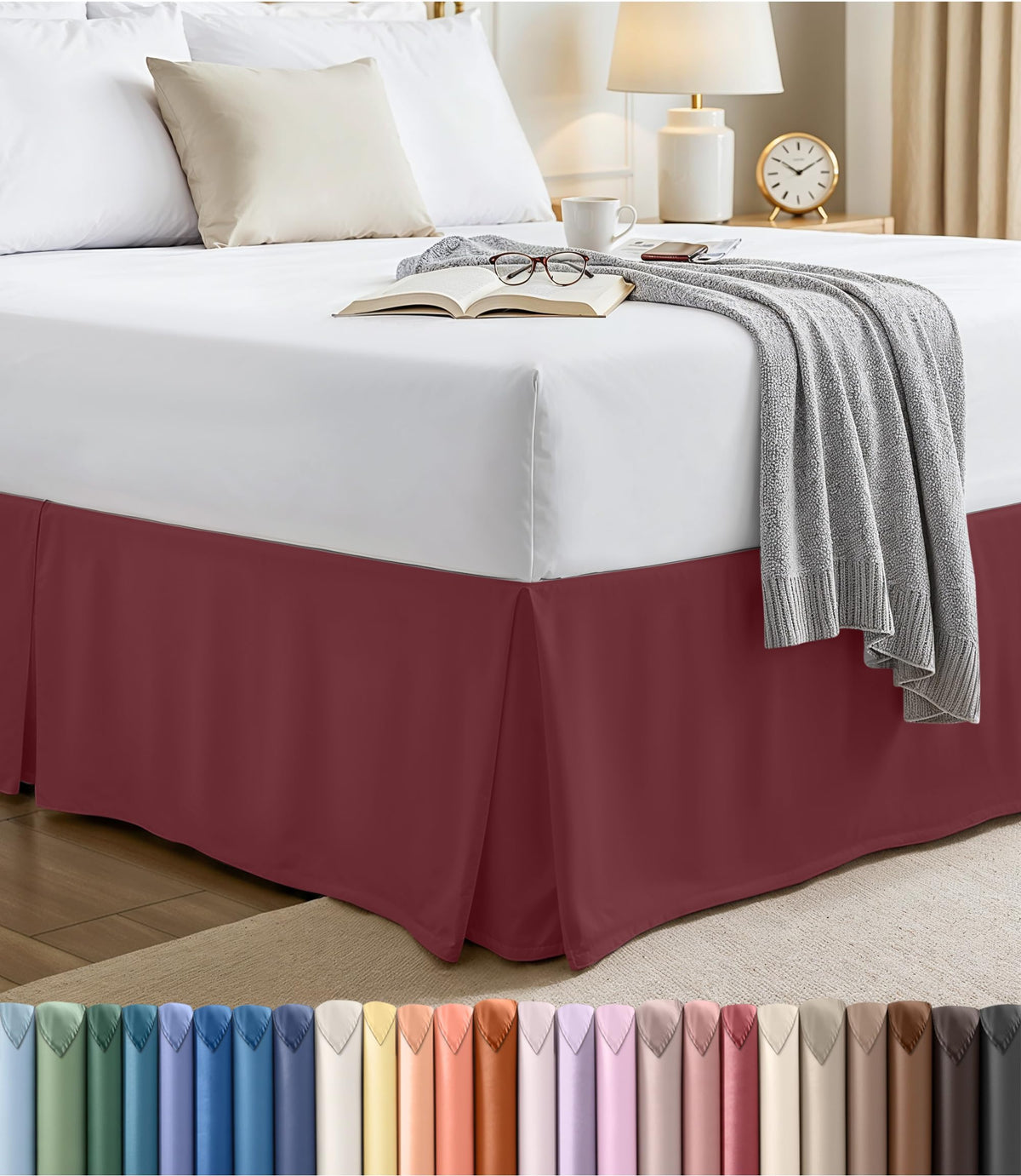 Pleated Bed Skirt, 16 Inch Drop