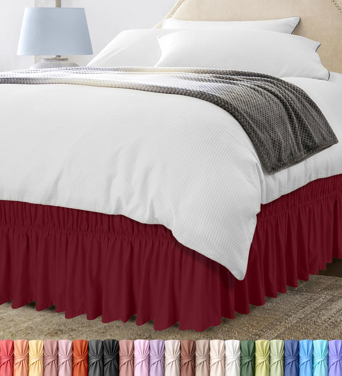 Wrap Around Bed Skirt, 16 Inch Drop