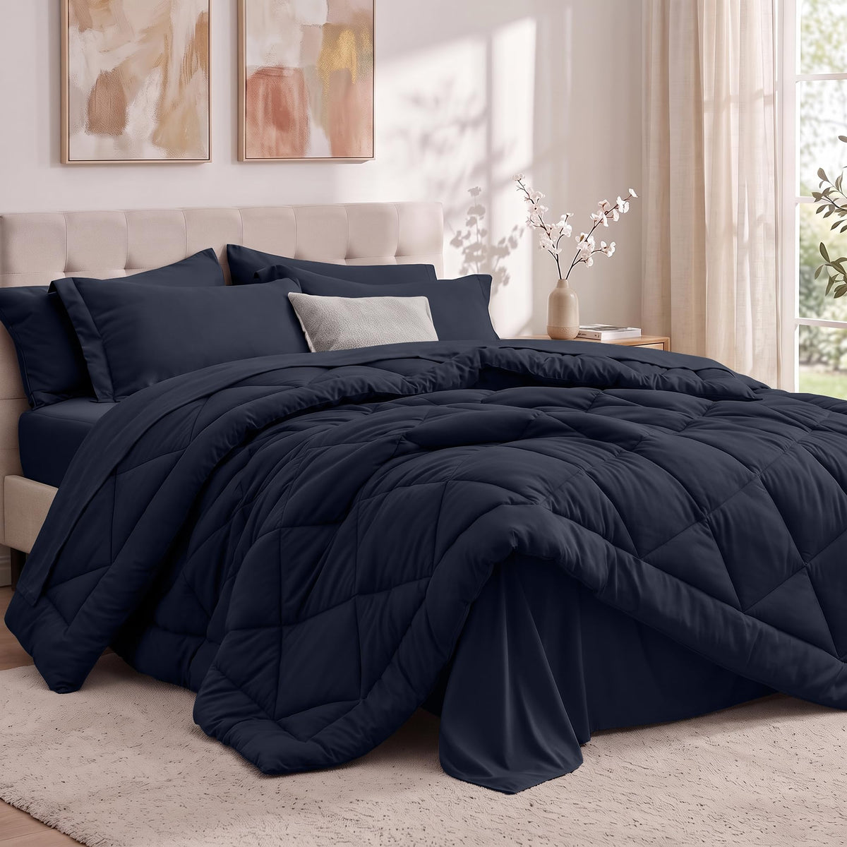 Diamond Quilted Comforter Set