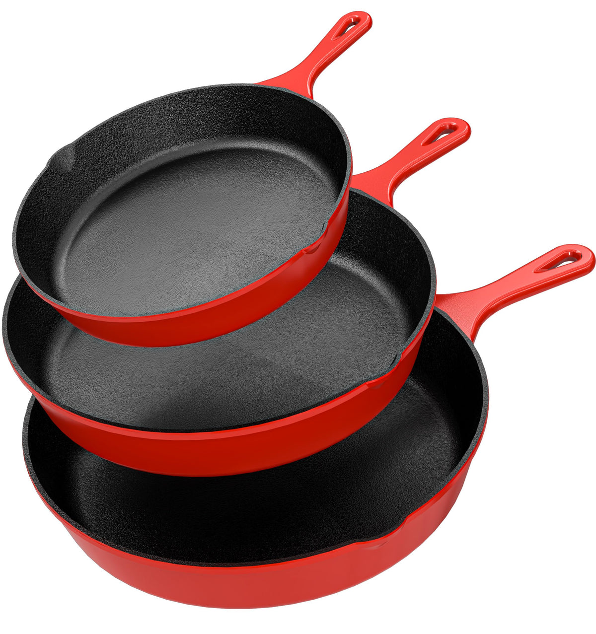 Pre-Seasoned Cast Iron Skillet Set, 3-Piece – 6, 8 & 10 in.