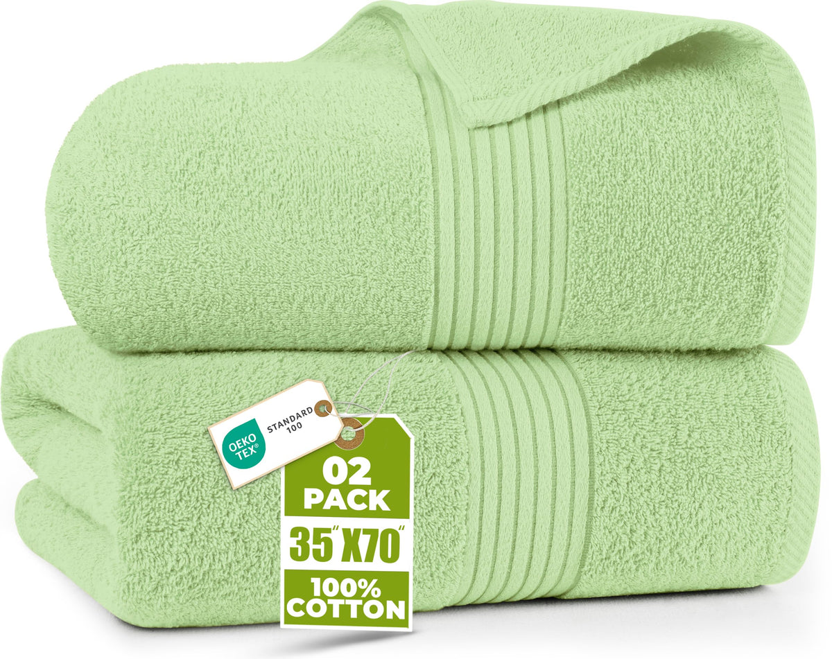 Extra Large Cotton Bath Sheets, 2 Pack – 35 × 70 in