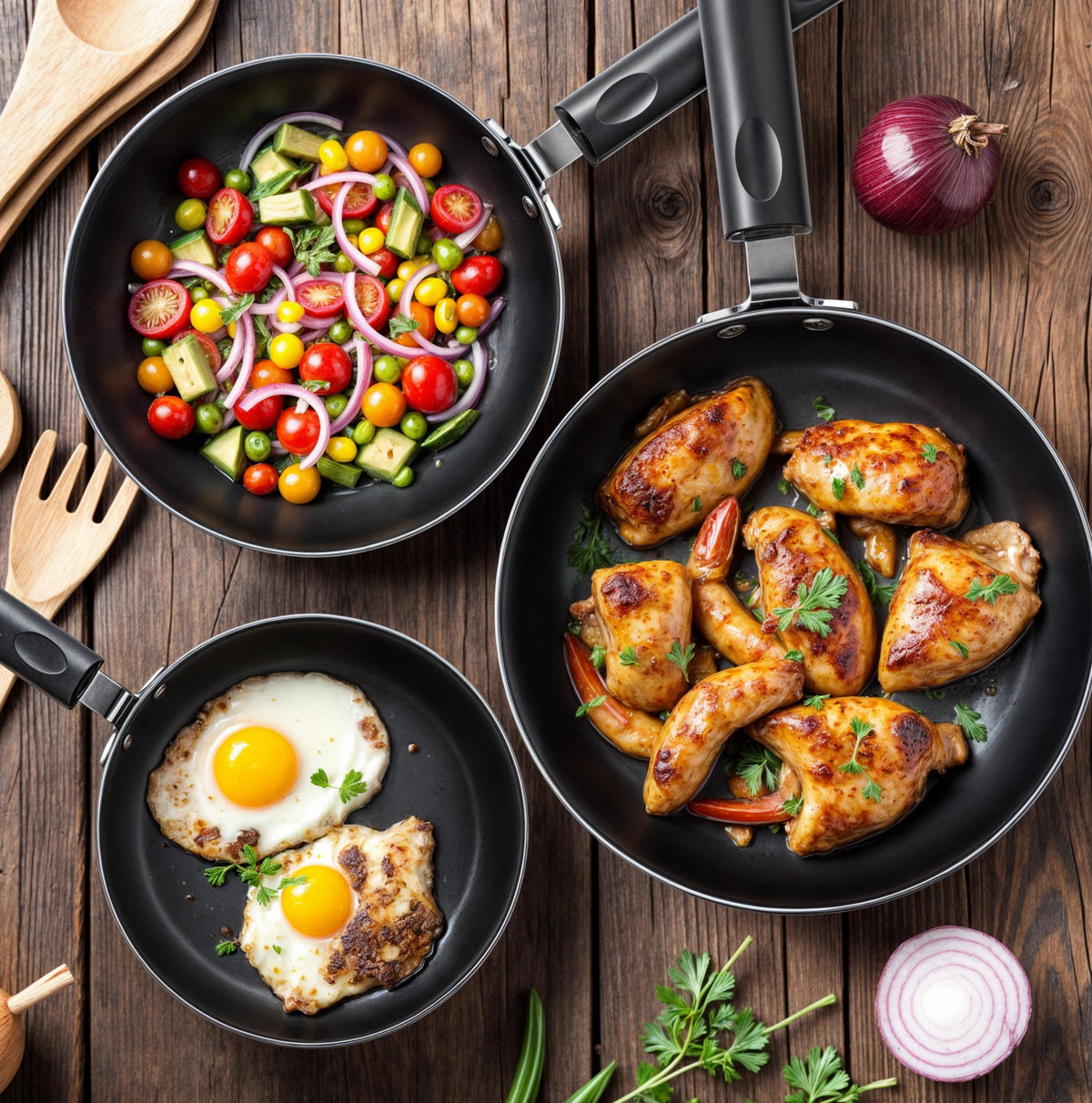 Nonstick Frying Pan Set, 3-Piece – 8, 9.5 & 11 in.