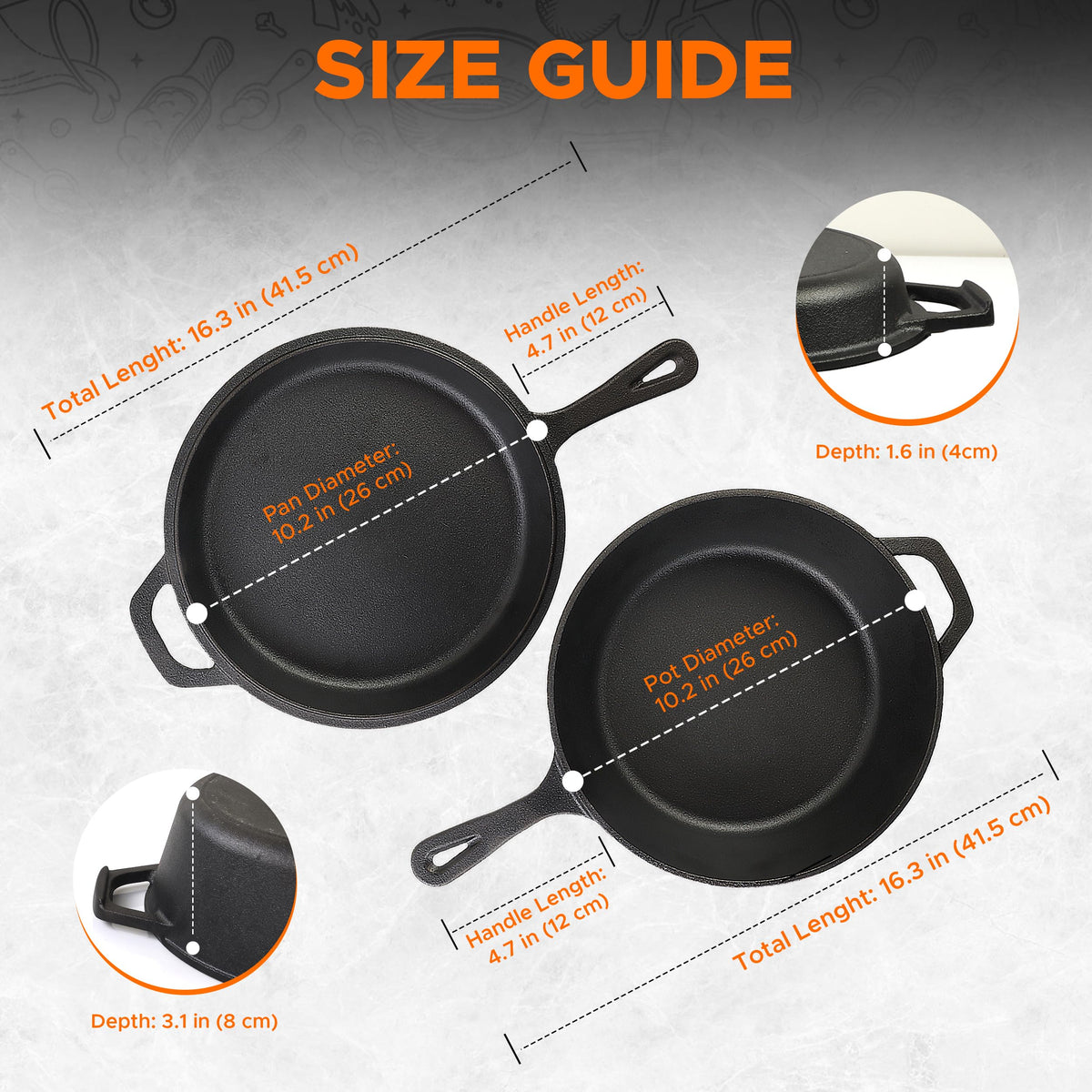 Pre-Seasoned Cast Iron Combo Cooker, 3.2 qt