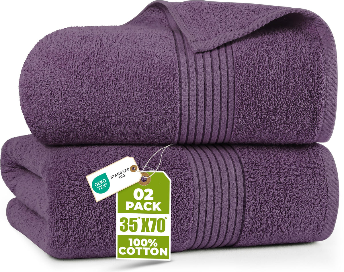 Extra Large Cotton Bath Sheets, 2 Pack – 35 × 70 in