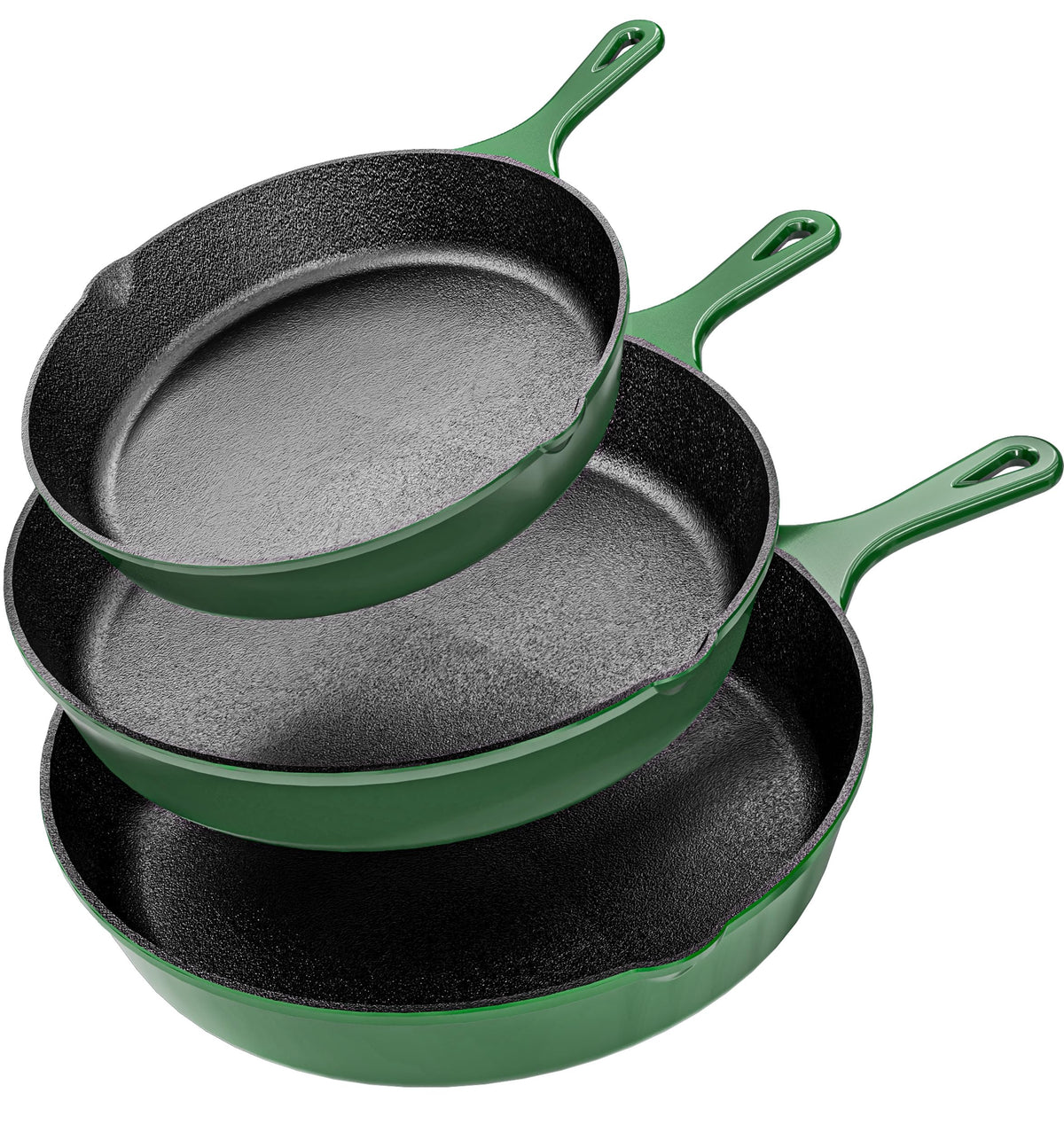 Pre-Seasoned Cast Iron Skillet Set, 3-Piece – 6, 8 & 10 in.