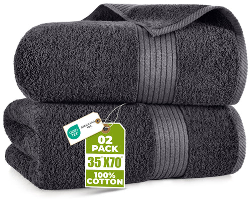 Extra Large Cotton Bath Sheets, 2 Pack – 35 × 70 in