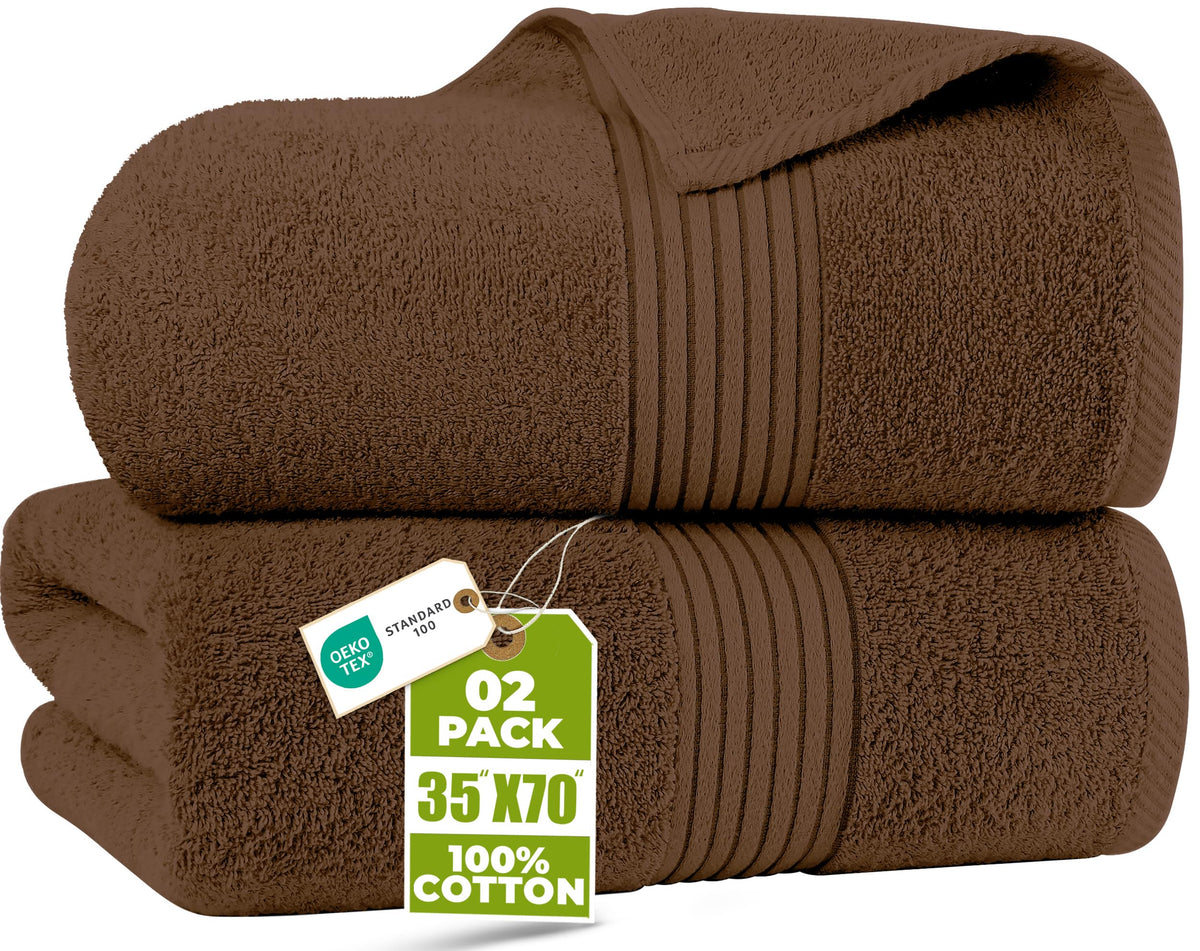 Extra Large Cotton Bath Sheets, 2 Pack – 35 × 70 in