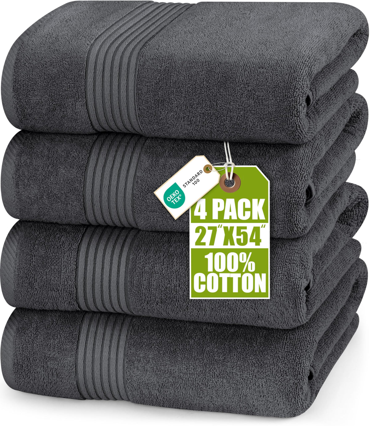 Cotton Bath Towels – 27 × 54 in