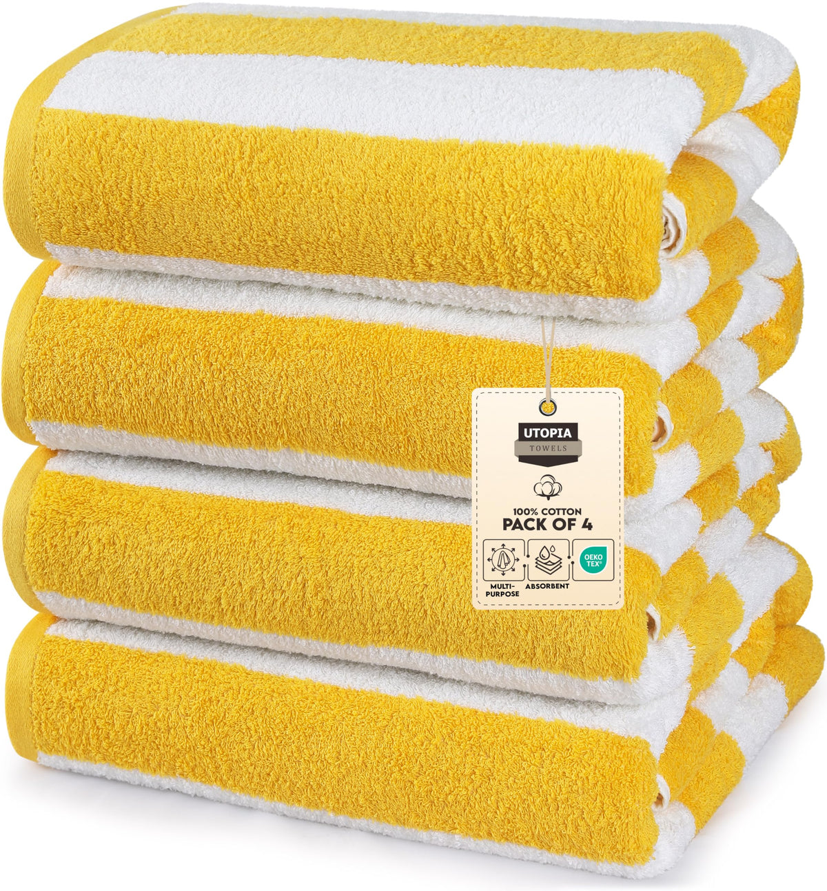 Cabana Cotton Beach Towels 6 pack, 30 x 60 in, Variety