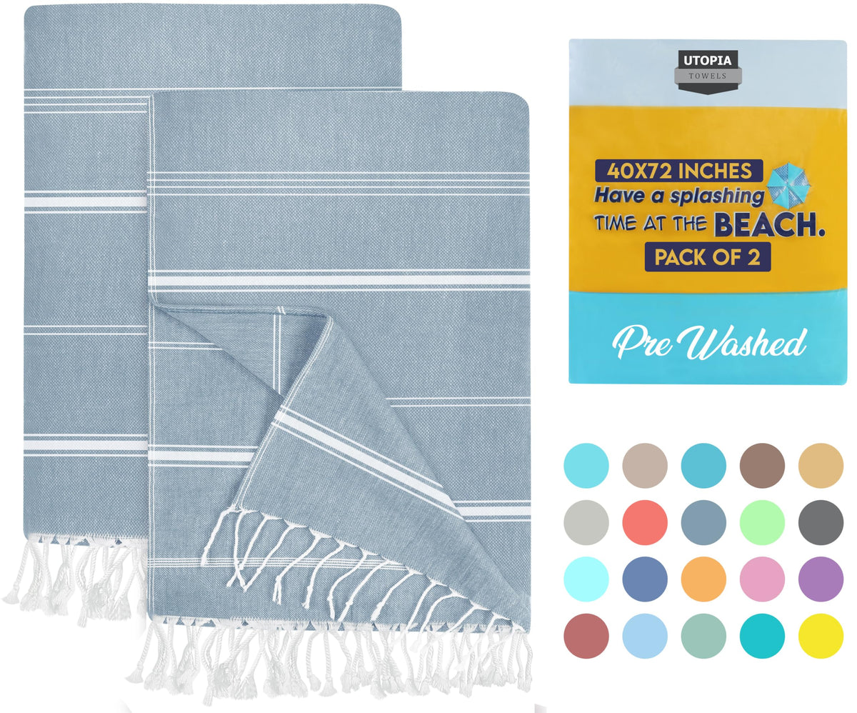 Cabana Cotton Beach Towels 6 pack, 30 x 60 in, Variety