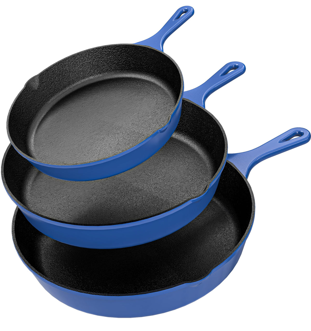 Pre-Seasoned Cast Iron Skillet Set, 3-Piece – 6, 8 & 10 in.