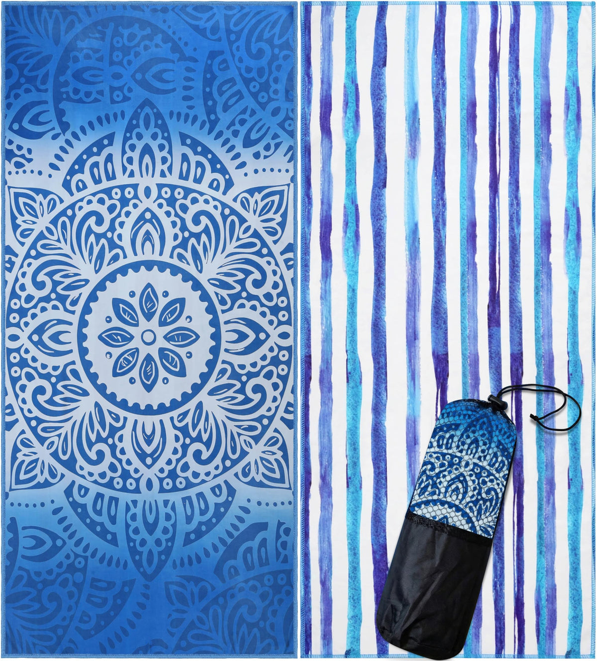 Microfiber Printed Beach Towel, 2 Pack, 32 x 71 in