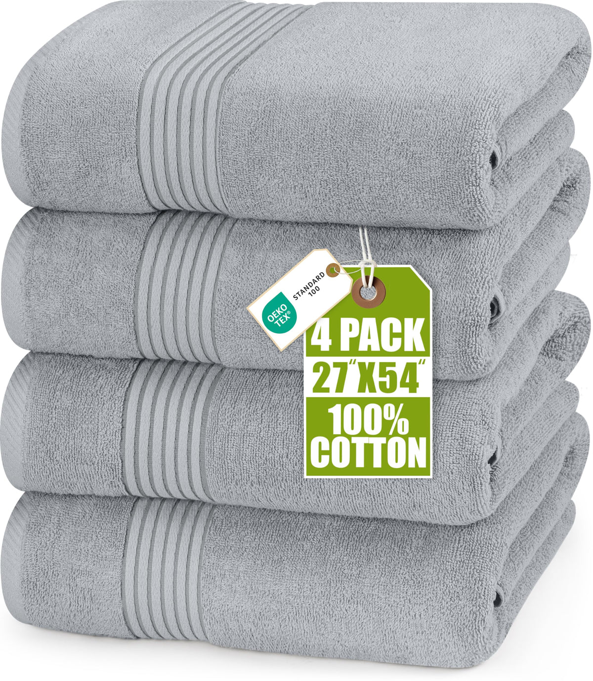 Cotton Bath Towels – 27 × 54 in