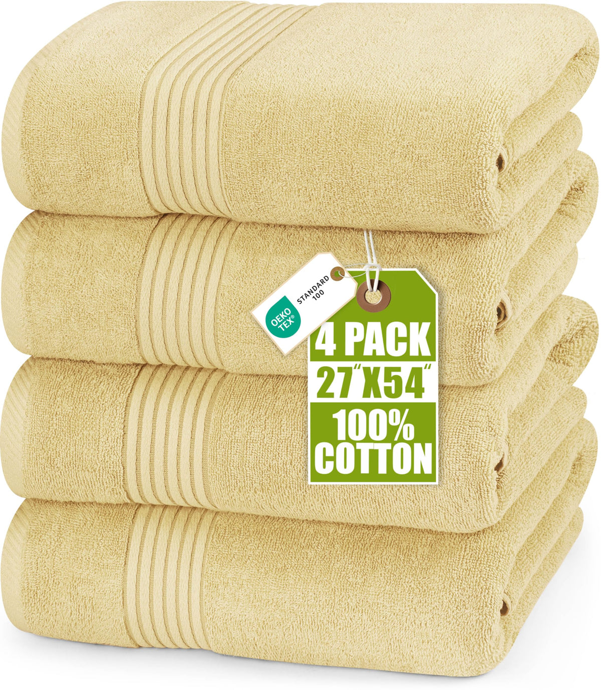 Cotton Bath Towels – 27 × 54 in