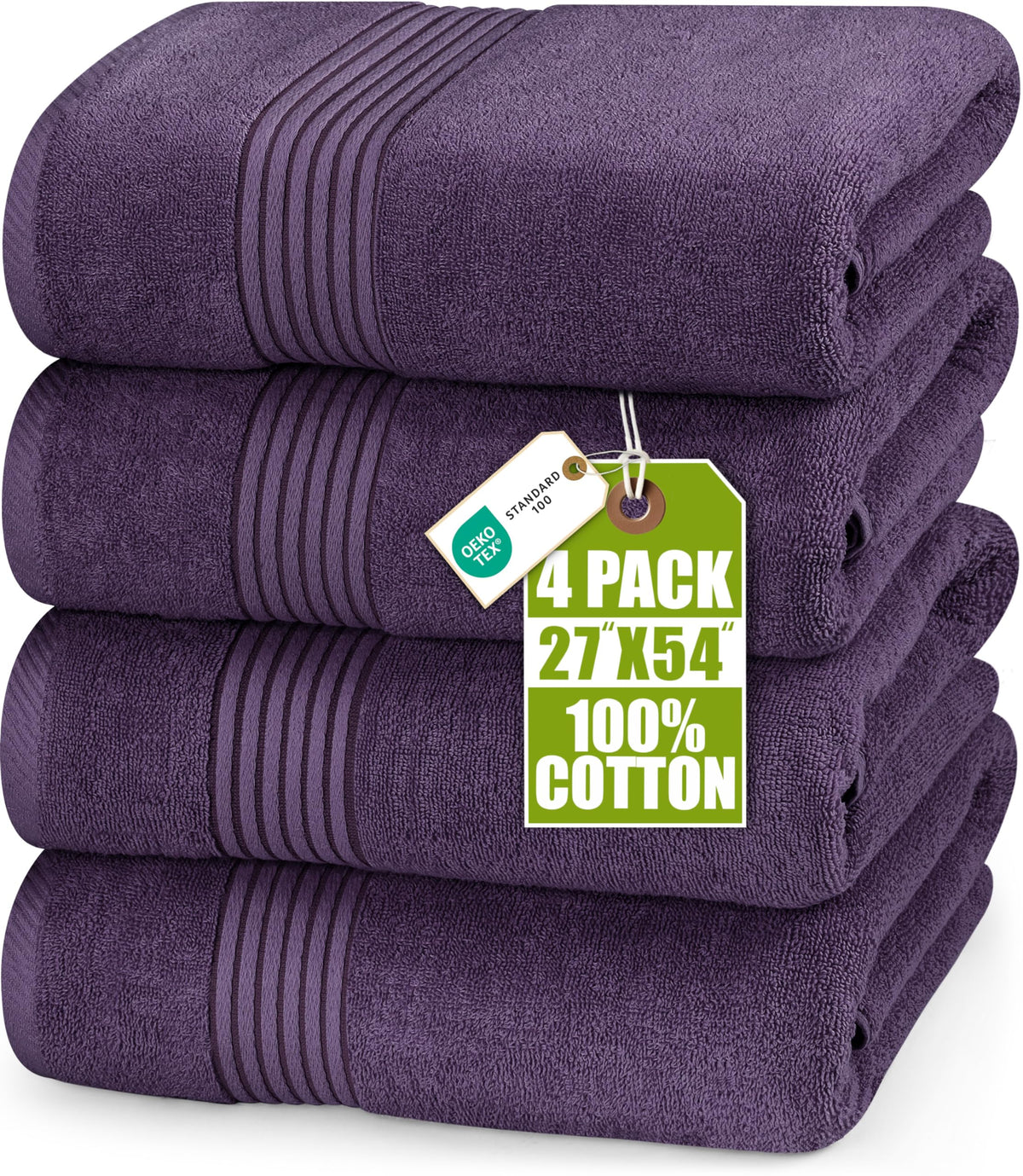 Cotton Bath Towels – 27 × 54 in