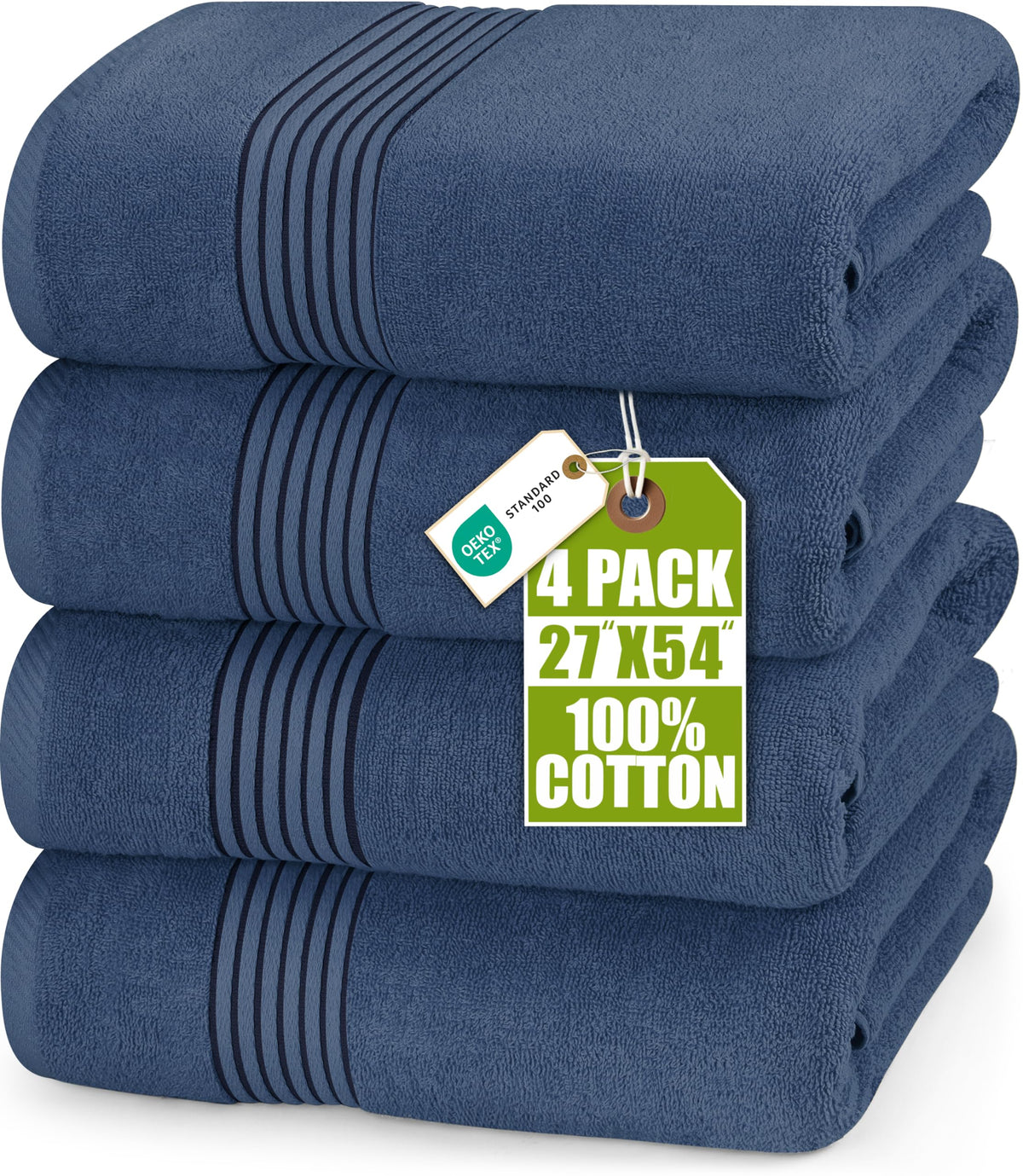 Cotton Bath Towels – 27 × 54 in
