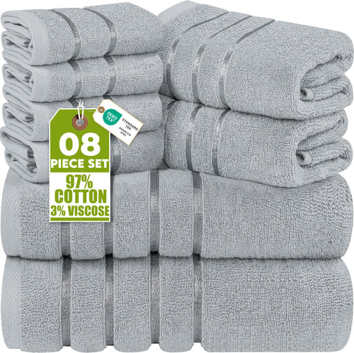 Viscose Stripe Towel Set – 8 Piece