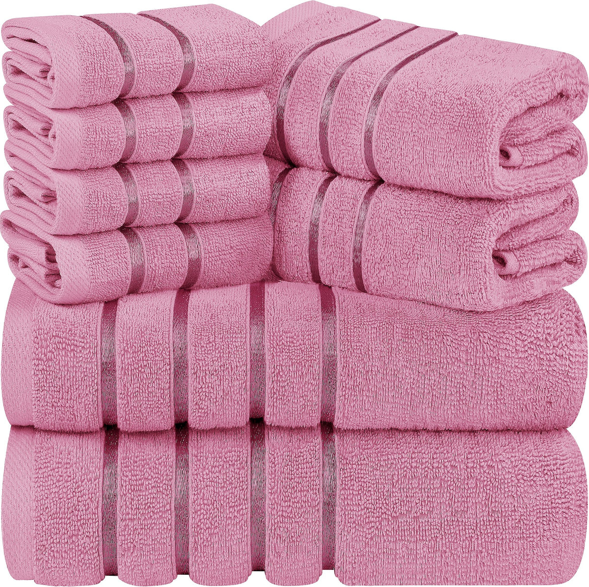 Viscose Stripe Towel Set – 8 Piece