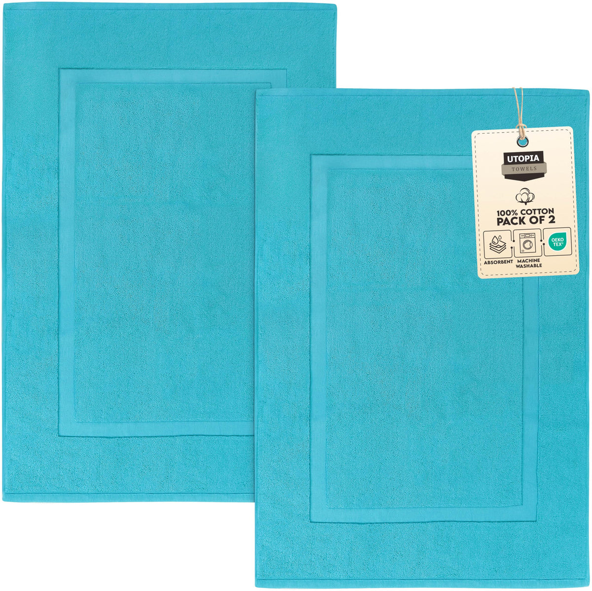 Cotton Bath Mat, 2 Pack – 21 × 34 in
