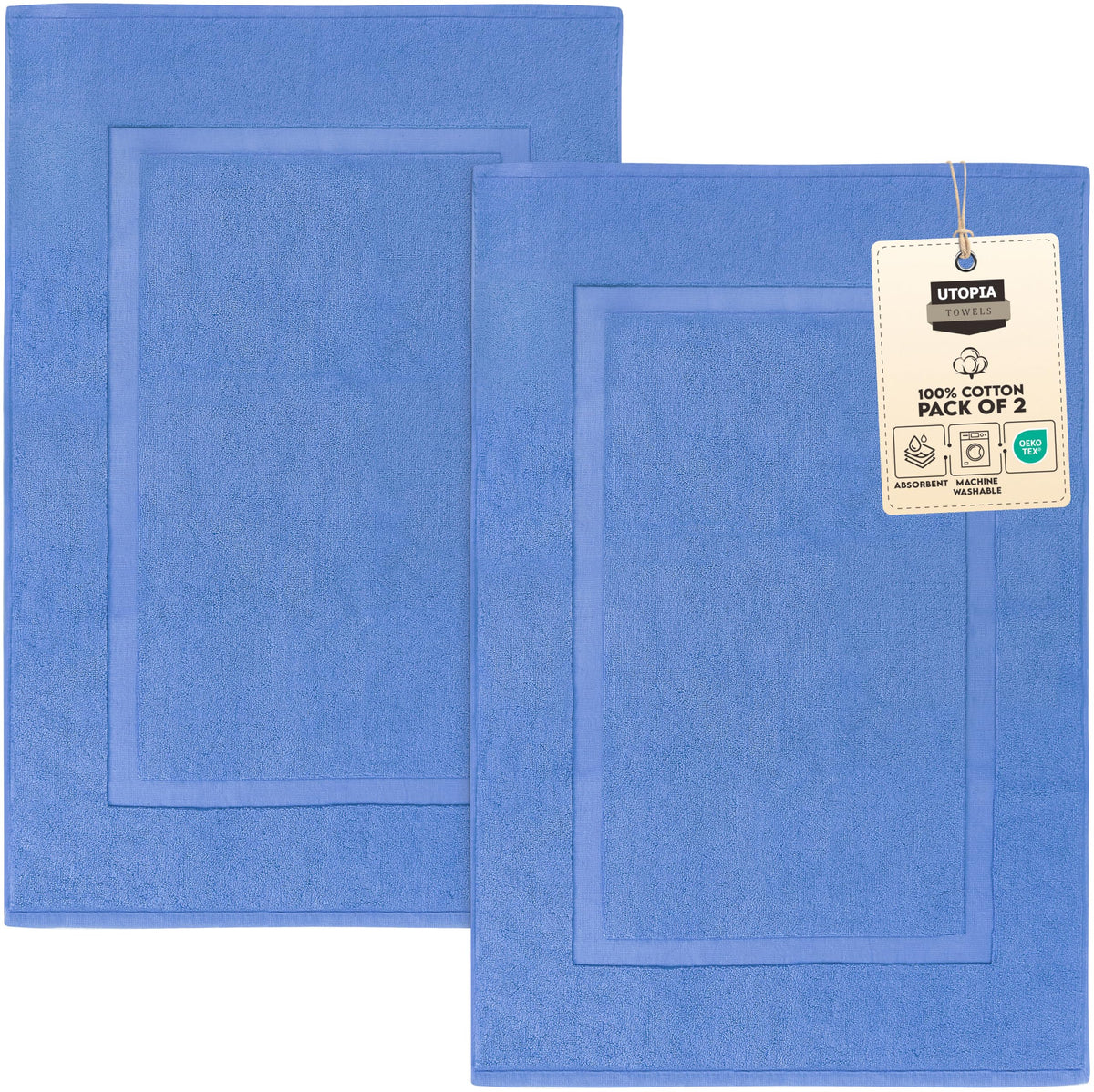 Cotton Bath Mat, 2 Pack – 21 × 34 in