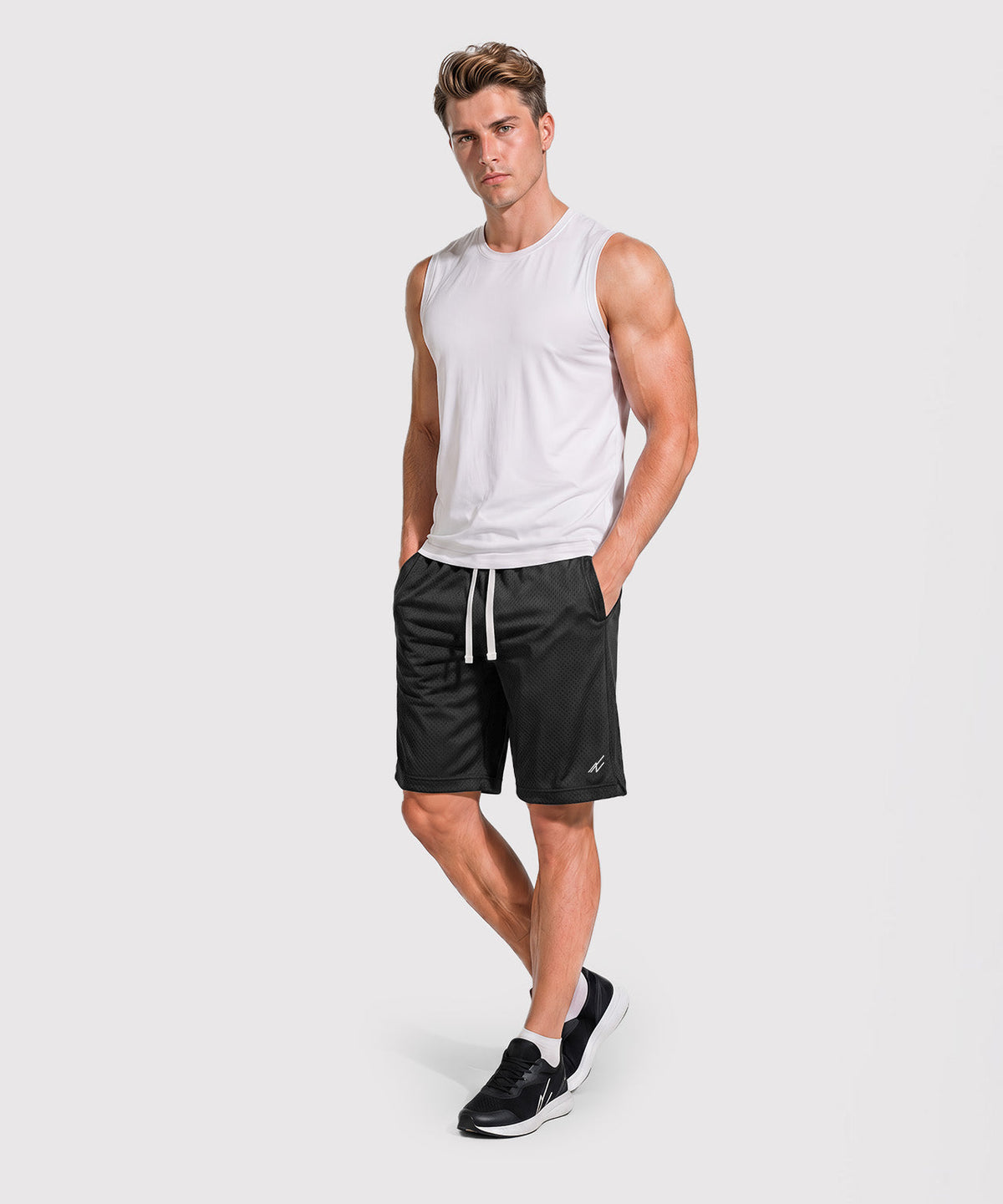 Breathable Mesh Men's Athletic Shorts Loose-Fit