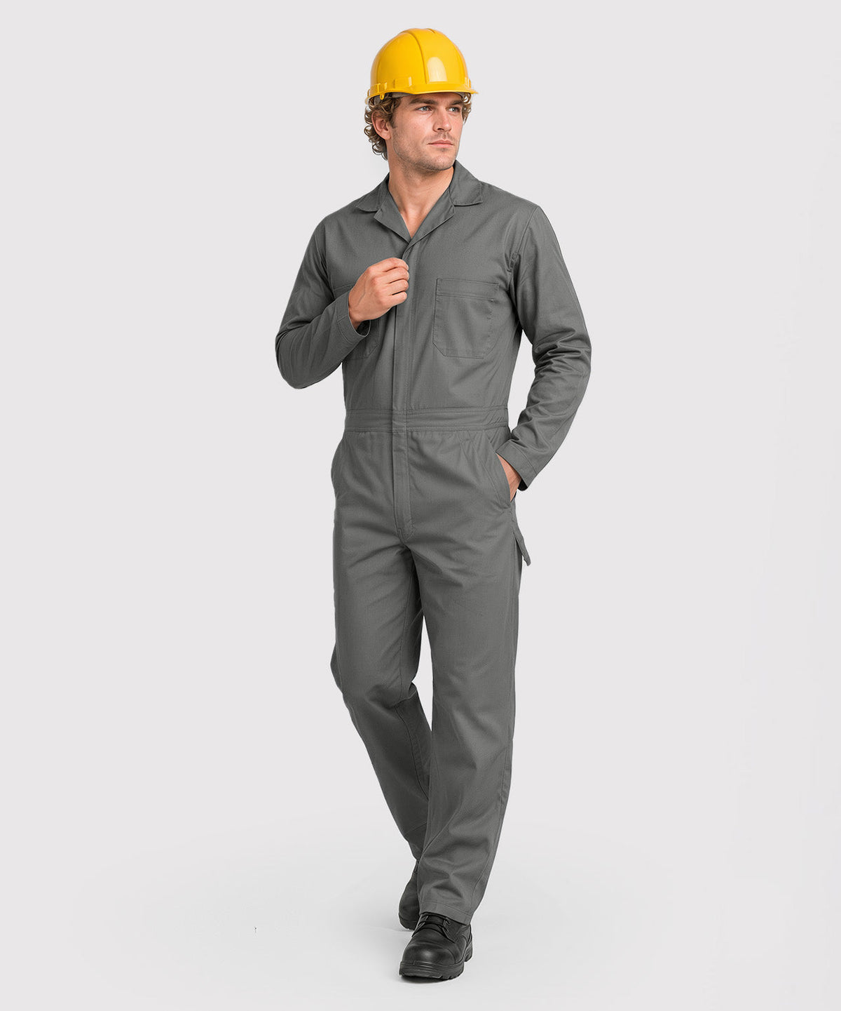 Cotton Blend Men's Coveralls Full Sleeves Jumpsuit Relaxed Fit