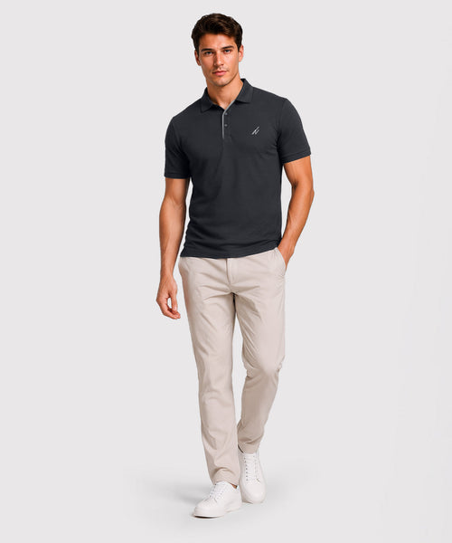 4-Way Stretch Men's Golf Polo Shirt Moisture Wicking UPF 70+ Regular Fit