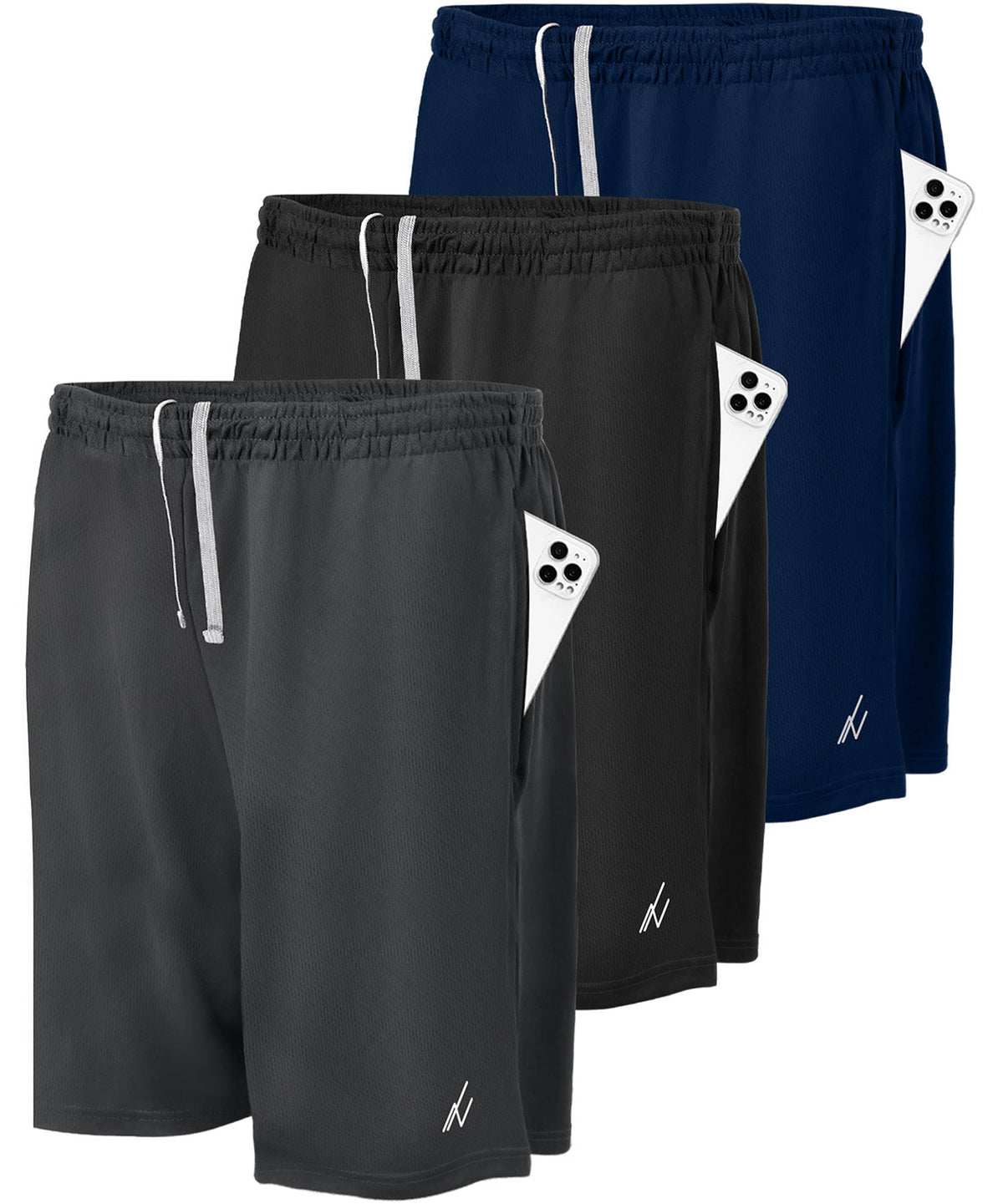 Black-Navy-Dark Grey-Pack of 3
