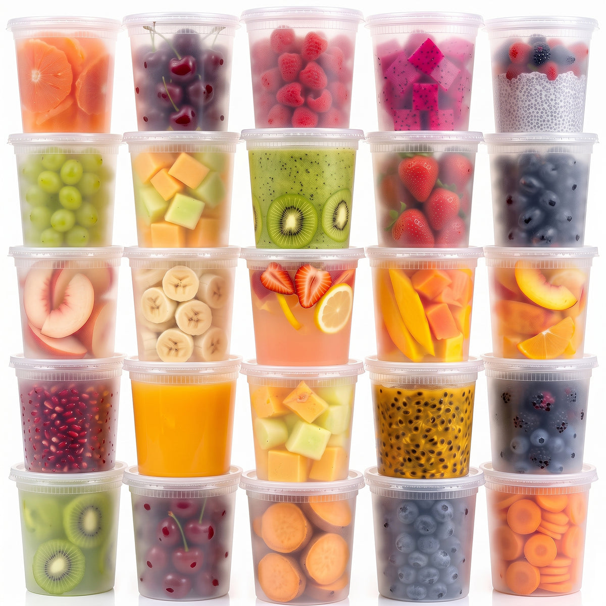 Deli Containers with Lids, 32 Oz 50 Pack - Clear