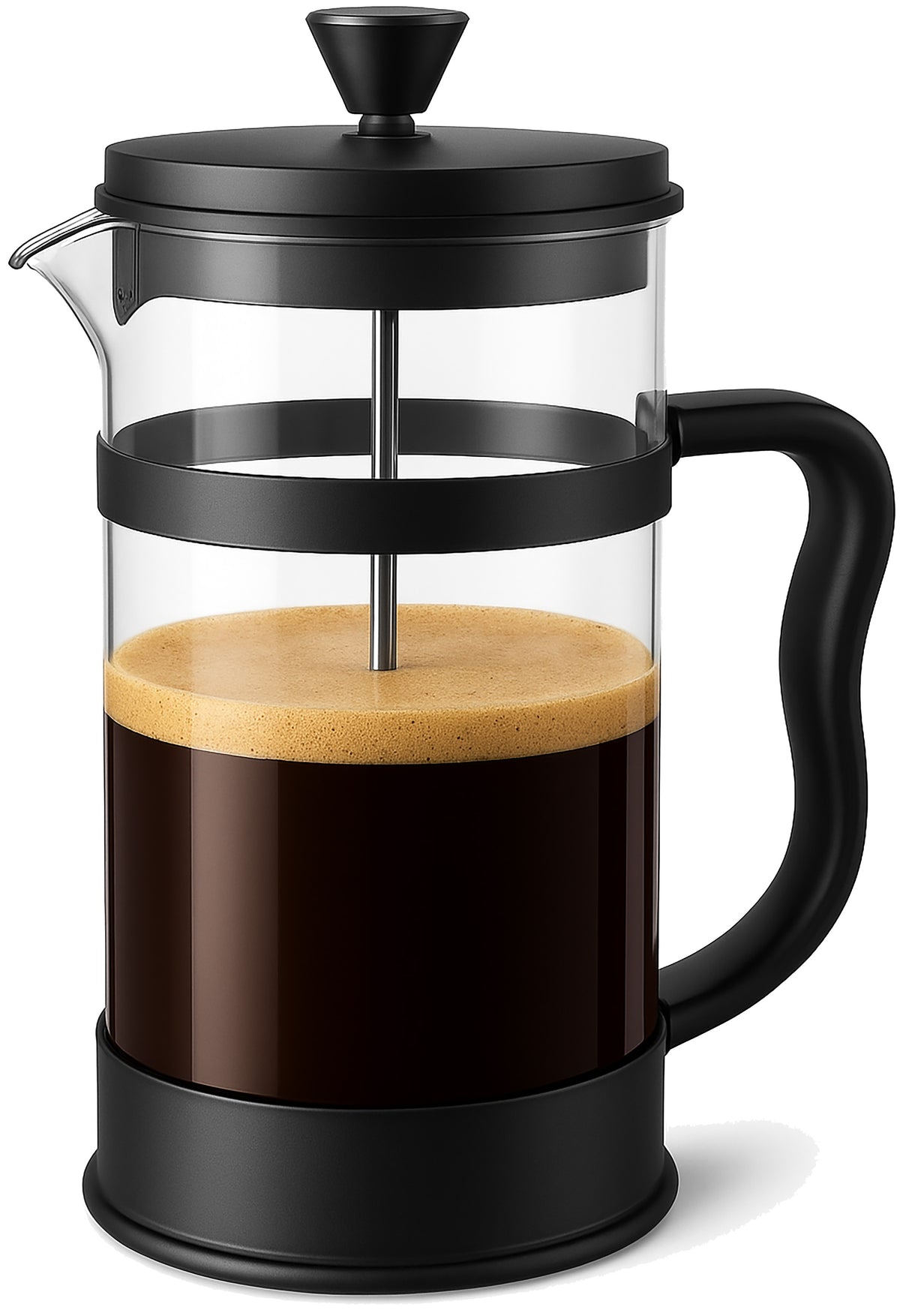 Glass French Press Coffee Maker - 34 Oz / Black